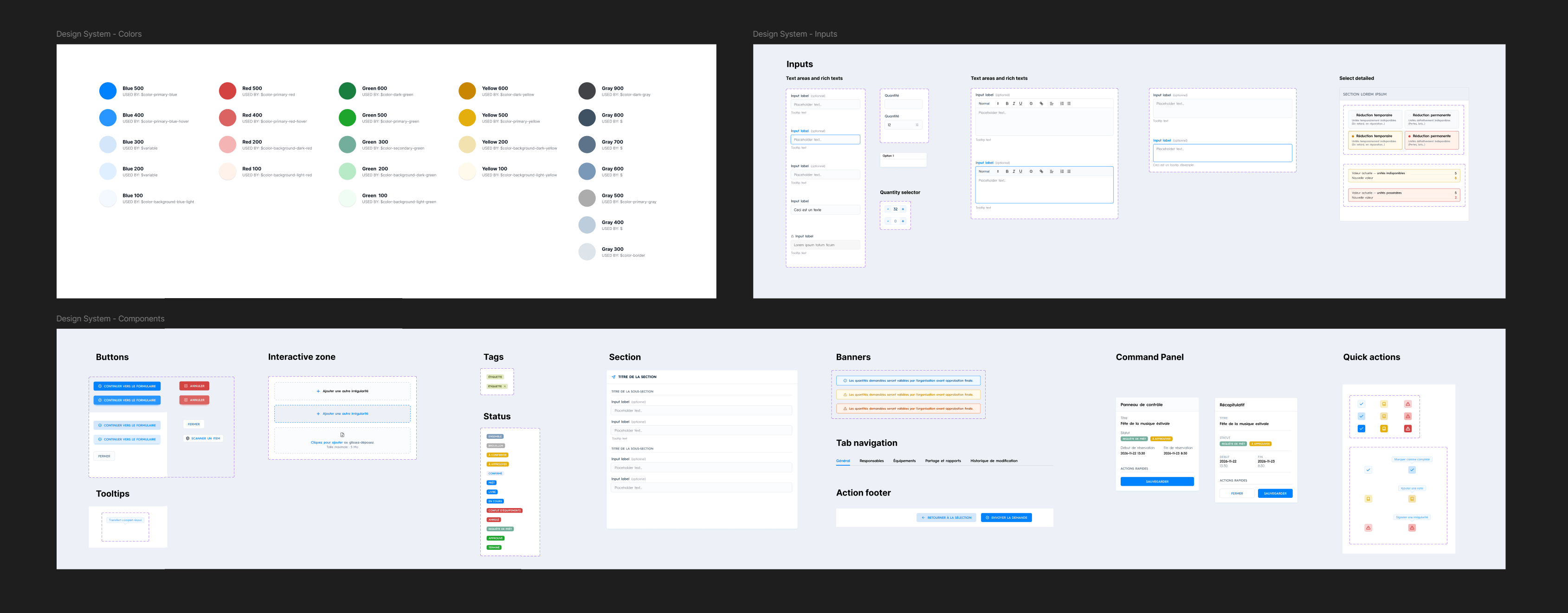 Aperçu du design system d'Invento