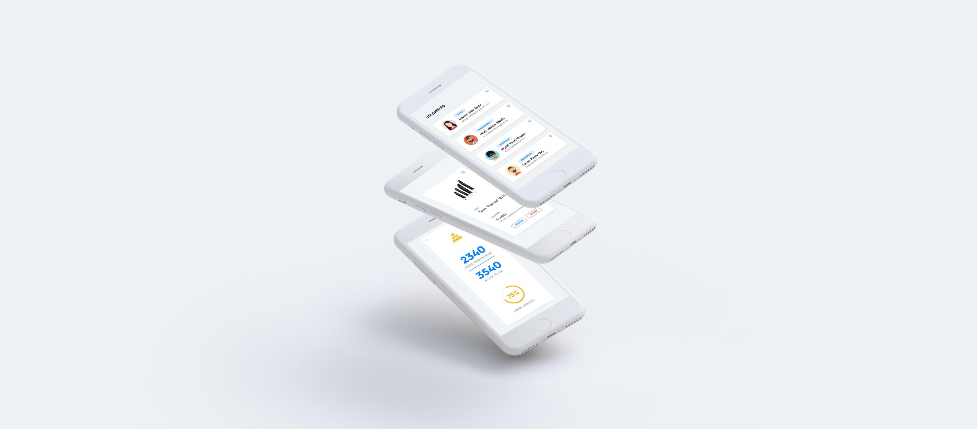 Interface de gestion d'inventaire Invento